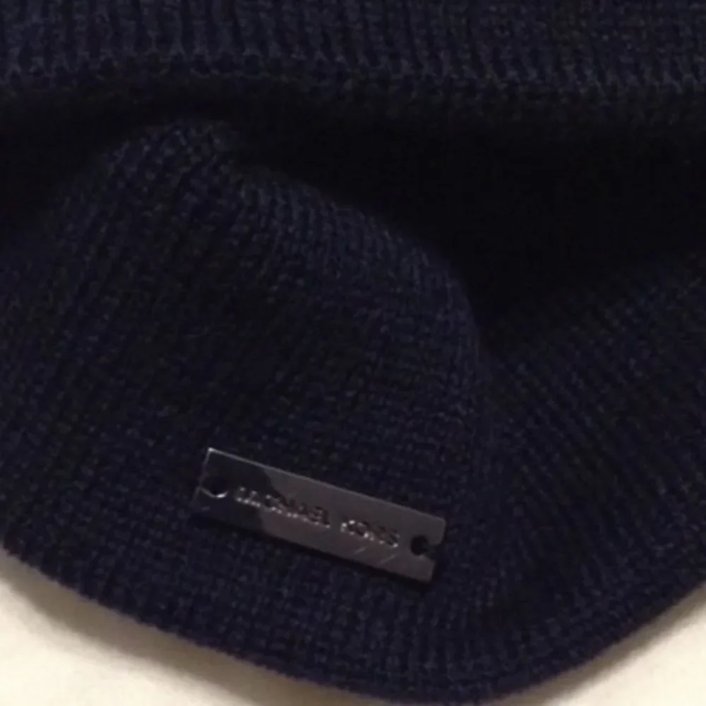 Michael Kors Navy and Gray Logo Beanie NWT